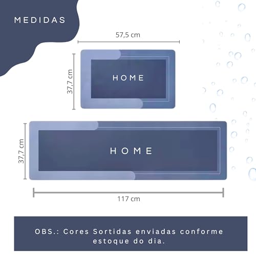 Tapete Antiderrapante Banheiro com 2 Peças Impermeável Rápida Absorção