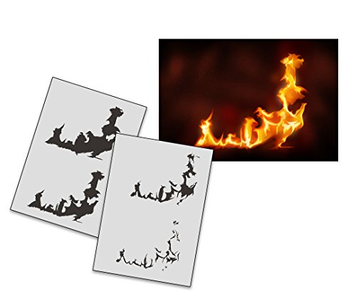 UMR-Design AS-273 Flame Airbrushstencil Step by Step Size M