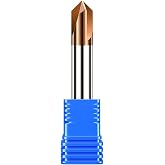 sisona Carbide Chamfer End Mill 90 Degree 1/4" Shank Dia - Carving Bits, V Groove,Tisin Coated 3 Flute - for Alloy Steels, Hardened Steels