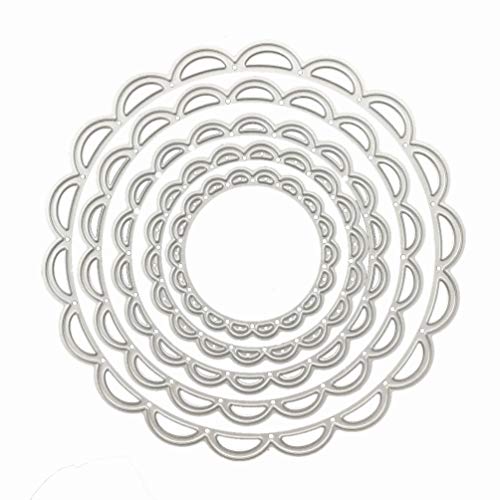Metal Cutting Dies Round Embossing Stencil in Die-Cut Machine for Scrapbooking, Card Making, Invitation Card, Birthday Card, DIY Craft (Lace Round)