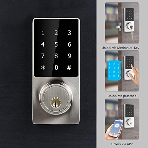 Smart Lock Deadbolt, Keyless Entry Door Lock, Electronic Bluetooth Enabled APP with Keypads Digit, Klwenas Maec Easy to… - Image 3