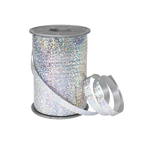 Präsent - Holly Curling Ribbon Silver 200-M-roll 10 mm Width