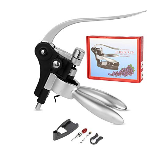 Rabbit Wine Bottle Opener-2019 Upgraded Rabbit Corkscrew Wine Opener Kit with Foil Cutter, Wine Stopper and Extra Spiral (Professional Version)