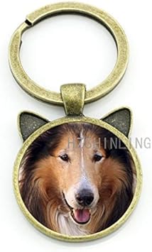 Amazon Com Collie Keychain Long Haired Rough Collie Mini