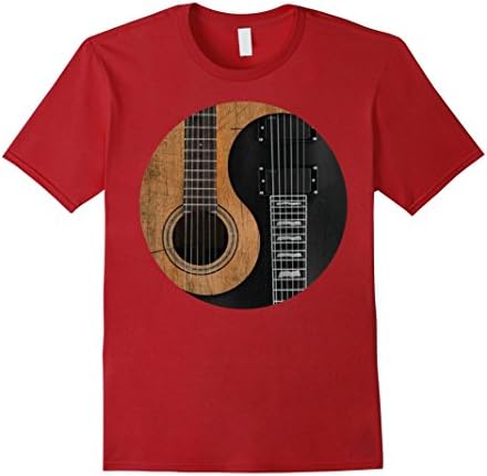 Men's Guitar Yin Yang Music Rock Band Funny Cool Gift T-shirt 2XL Cranberry