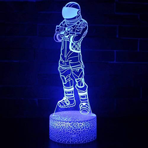 Led Night Lights 3D Illusion Bedside Table Lamp Astronaut Shape 7 Colours Changing Sleeping Lighting with Smart Touch Button Present Creative Decoration Ideal Art and Crafts [Energy Class A+]