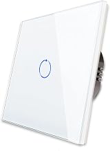 CNBINGO 2-Way Touch Light Switch Glass Panel 1-Gang 240V 800W