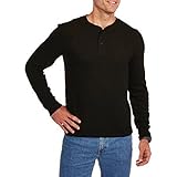 Faded Glory Men's Long Sleeve Waffle Thermal Henley Top / Shirt