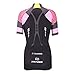 DuShow Women Cycling Jersey Short Sleeve Cycling Shirt Reflective Biking Jersey Black(L)