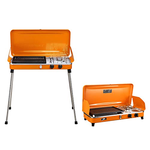 image for KOOLWOOM Portable Liquid Propane Grill,2 Burner Grill/Stove Barbecue G