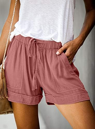 Dokotoo Womens Comfy Drawstring Casual Elastic Waist Pocketed Shorts 3 Dokotoo Womens Comfy Drawstring Casual Elastic Waist Pocketed Shorts