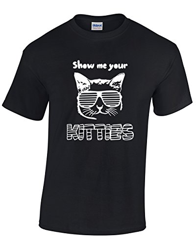 Tee-O-Rama Show Me Your Kitties – Funny Cat Premium Men’s T-Shirt (XX-Large, Black)