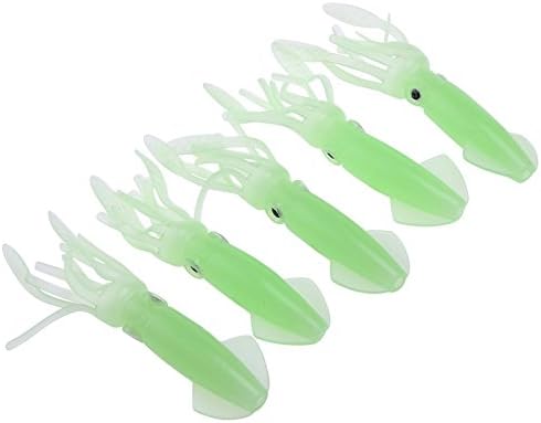 xintiandi Soft Bait - 5pcs/set Squid Noctilucent PVC Artificial Sea Lure Soft Bait Fishing Tackle