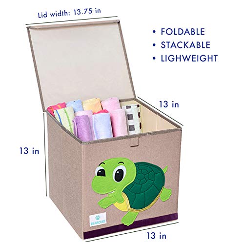 BEARCUBS Small Toy Chest Foldable Stackable Storage and Organization