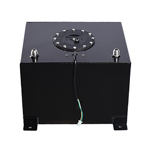 8-Gallon Universal Fuel Cell Gas Tank Aluminum Polished Racing Street Drift Strip Fuel Cell Tank with Level Sender Black