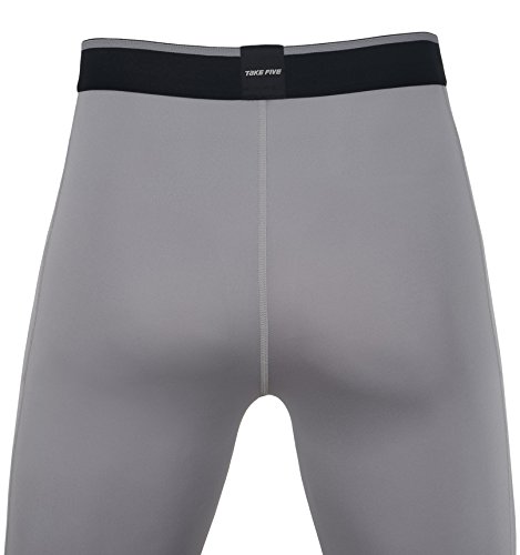 Take Five Men's Side Pockets Cool Dry Tights UV Protection Compression Baselayer Cycling Yoga Leggings (Z807, L) - Thumbnail 5