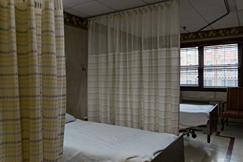 Box of 8 Cubicle Curtain's - Hospital Bed Divider Cubicle Medical Privacy curtain's-with mash & grommet's, Inherently Flame Retardant, Machine Washable, Anti Bacterium