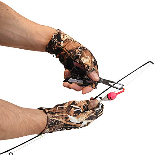 image for DecoyPro Lightweight Fingerless Hunting Gloves for Men Camo - Fingerle