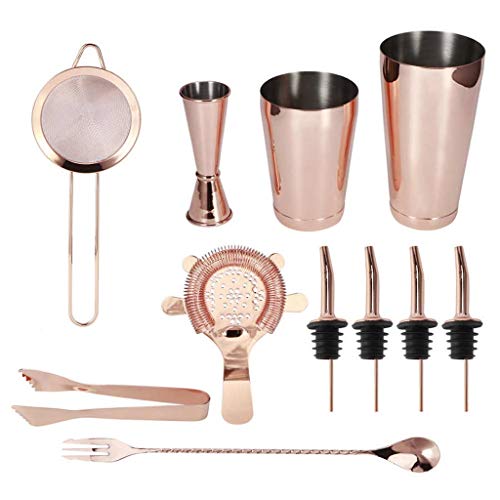 JJZXD Cocktail 11pcs / Set Multifunktions-Edelstahl-Cocktail-Shaker-Tools Set Bar Bartender liefert Cocktail-Tool (Color…