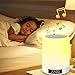 Night Light Bluetooth Speaker, Macrimo LED Night Lamp Touch Sensor Table Lamp Dimmable Warm White Light & 7 Color 3 brightnesses Changing with Alarm Clock/FM/TF Card Mode Gift for Women Teens Kids