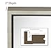 Hamilton Hills 24x36 inch Silver Framed Mirror | Large Rectangular Bathroom Mirrors for Wall | Floating Glass Panel Vanity with Border | Wall-Mounted Mirror for Decor | Hangs Horizontal or Vertical