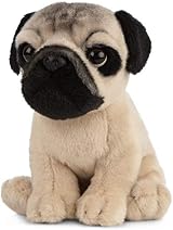 Living Nature Plush Pug Dog & Puppy Bundle 20cm 16cm Brown Realistic Toy view 4