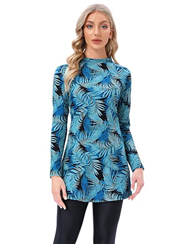 Seafanny Women's Modest Swimsuit 3-Piece Burkini - Full Cover Hijab Swimwear, UPF 40-50+, Black, Small