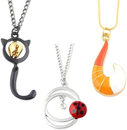 liaoting938 3PCS Movie Moana Costume Necklace Gift Set Dress Up Accessories for Girls Children Birthday Party Charm Accessories Fashion Jewelry Miraculous Ladybug Fans Souvenirs Gift
