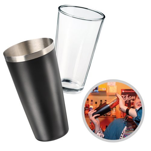 Professioneller Boston Shaker mit Rührglas 700 ml - Cocktailshaker aus Edelstahl mit Kälteschutz-Antirutschbeschichtung - Bar Zubehör für zu Hause - Geschenkidee für Männer & Frauen – Bild 3