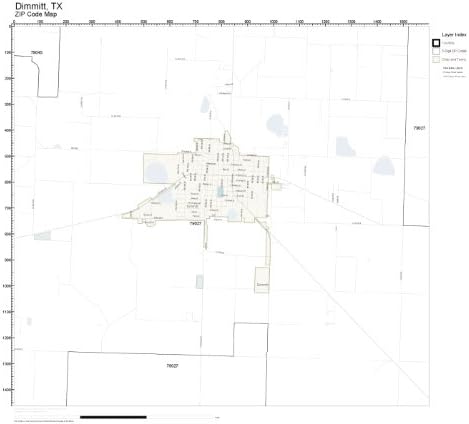 Amazon.com: ZIP Code Wall Map of Dimmitt, TX ZIP Code Map Laminated