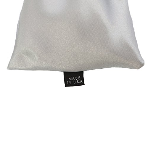 Eye Pillow Vacation Organic Flax Seed Filled, Microwavable Unscented Eye Pillow - Silver -Ultra Silky Satin