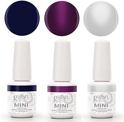 Gelish Mini 3 Bottle Soak Off Solid and Shimmer Gel Nail Polish Collection, 9 mL