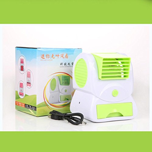 Hometom Mini Portable Air Conditioner, Desktop USB Rechargeable Small Fan Personal Space Cooler (Green) - Thumbnail 3