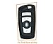 Key Fob with Keychain for BMW, M-Colored Stripe Carbon Fiber Pattern Key Holder Cover Case for BMW 1 2 3 4 5 6 7 Series X3 X4 M5 M6 3/4 Buttons Keyless Remote Smart Shell