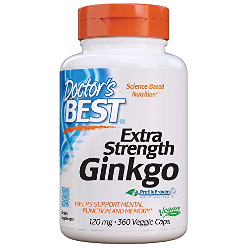 Doctor's Best Extra Strength Ginkgo, Non-GMO, Vegan, Gluten Free, Soy Free, Promotes Mental Function and Memory, 120 mg…