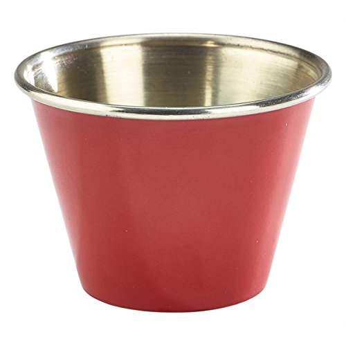 Genware NEV-RAMST2R Stainless Steel Ramekin, 2.5 oz., Red