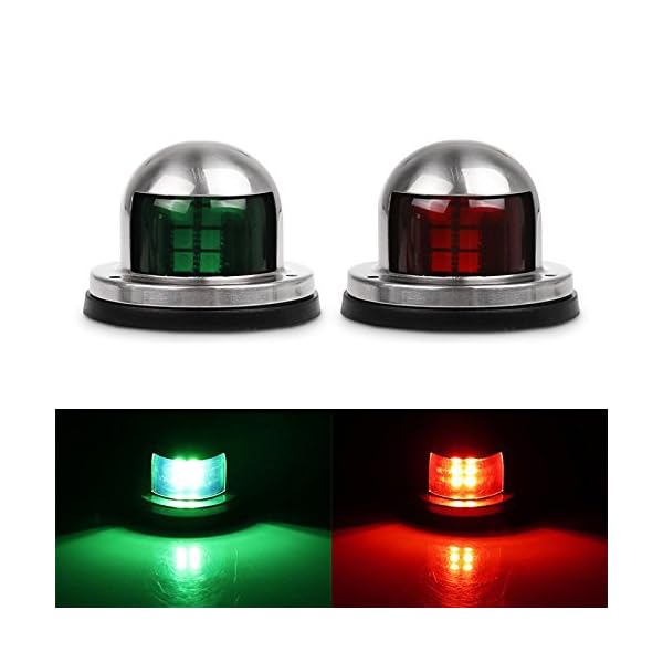 Lemonbest-Stainless-Steel-12V-Marine-Boat-Yacht-Light-LED-Bow-Navigation-Side-Lights-Pontoons-Sailing-Signal-Light-One-Pair-Red-Green