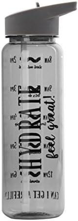 25Oz Sports Water Bottle With Time Marker/Measurements Fitness 1 450ml