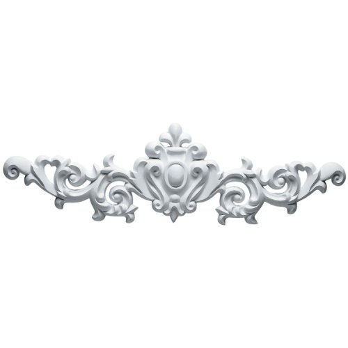 UPC 849014009315, Ekena Millwork ONL22X06X01MA 22 1/2-Inch W X 6 3/4-Inch H X 1 1/8-Inch P Marcella Large Leaf with Scrolls Onlay