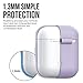 KeyBudz AirPods 2 & 1 Case [Front LED Visible] Protective Silicone Cover and Skin Compatible with Apple AirPods (Without Carabiner, Lavender)