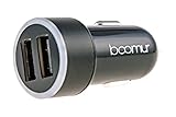 Boomur 4.8 Amp Dual USB Car Charger, Two Intelligent High Output Smart Charging Ports for iPhone, Samsung & GPS Devices
