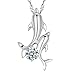 LiangXuanChen Women's Cute 925 Sliver Rhinestones Christmas Dolphin Necklace White Crystal
