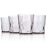 8 oz Premium Juice Glasses - Set of 4 - Unbreakable Tritan Plastic - BPA Free - 100% Made in Japan (Smoky Gray)