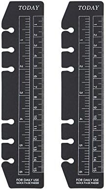 DDAYUP 2Pcs Black Plastic Page Marker Pouch Page Finder Measuring Today Ruler for A5 Size 6-Hole Binder Notebook
