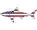 Rogue River Tactical Shark Fish USA Flag Sticker Decal Fishing Bumper Patriotic United Auto Car Truck Boat RV Real Life Rod Tackle Box