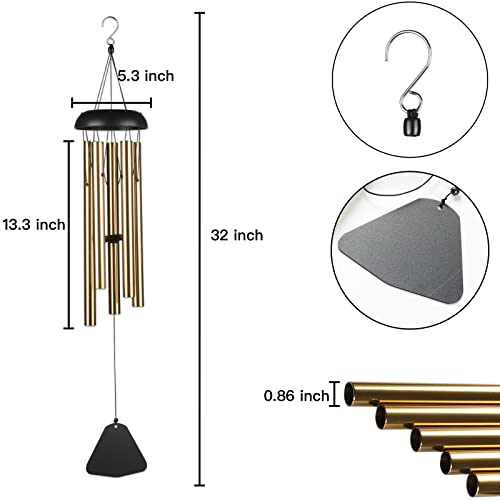 MEIHONG Large Wind Chimes Outdoor, 32 Inch Large Sympathy Wind Chimes Outdoor Clearance, Memorial Wind Chimes, Sympathy Wind Chime Gifts for Mother,Unique Wind Chimes Outdoors Garden Chimes Decor
