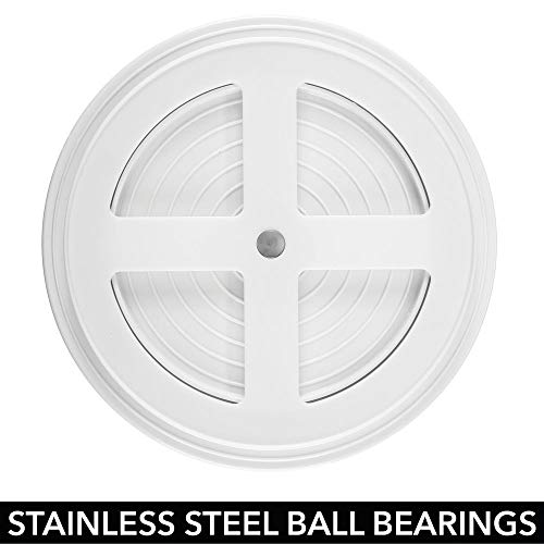 mDesign Plastic Spinning Lazy Susan Round Turntable Storage Tray - Rotating Organizer for Makeup, Cosmetics, Nail Polish, Vitamins, Shaving Kits, Hair Spray, Medical Supplies, First Aid - White - Thumbnail 5