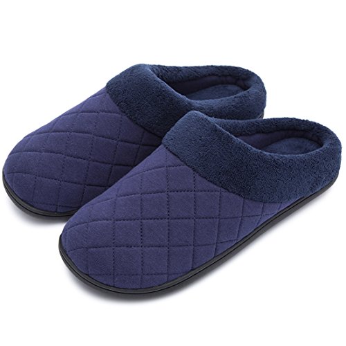 Men s comfort quilted memory foam fleece lining house s…