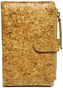 Vegan Wallet Cork Women Bifold with Zipper for coin slot Klamsun-new