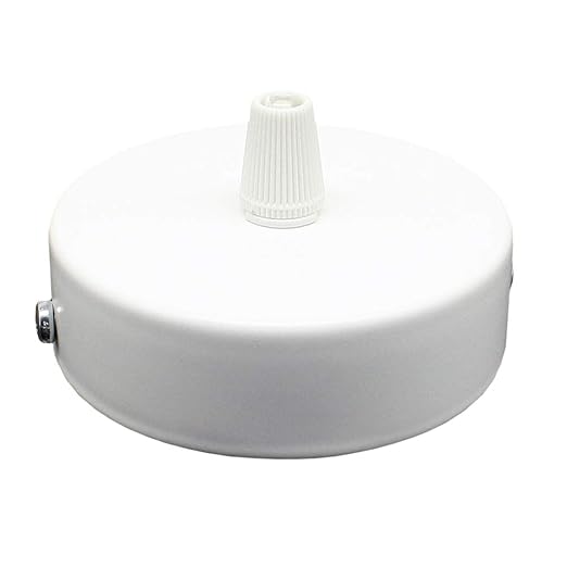 Anschlussdose Weiß Metall im Set mit Zubehör ø 80x25mm Verteilerbaldachin Aufputzdose Verteilerdose mit Zugentlastung Decken-